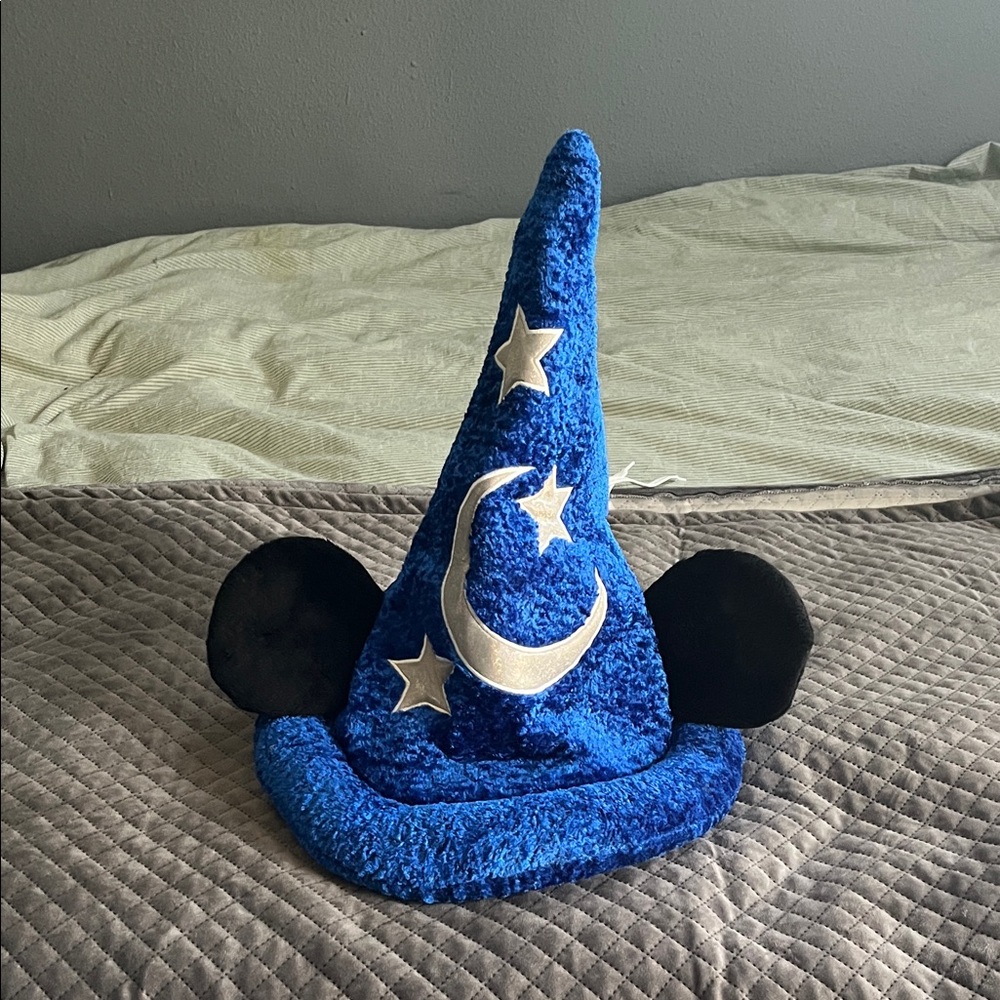 Disney Mickey Mouse authentic original Blue Wizard Hat with Stars and Moon